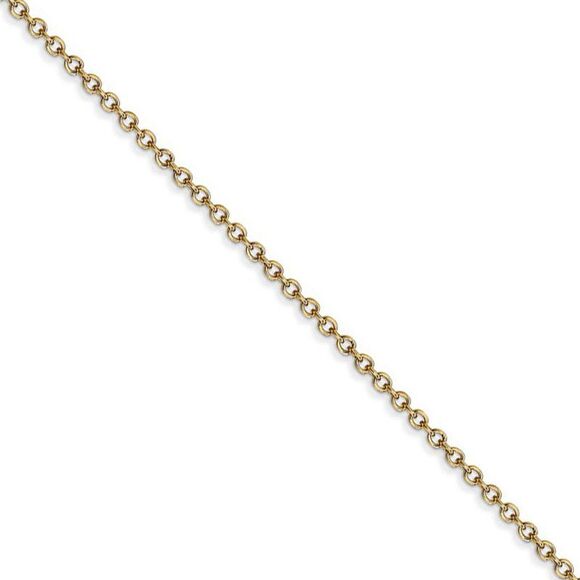 1.4mm, 14k Yellow Gold Solid Link Cable Chain Necklace, 18 Inch - Picture 1 of 8
